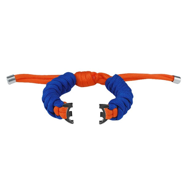For Xiaomi Smart Band 9 NFC / 9 / 8 NFC / 8 Watch Band Braided Rope Bracelet - Orange+Sapphire
