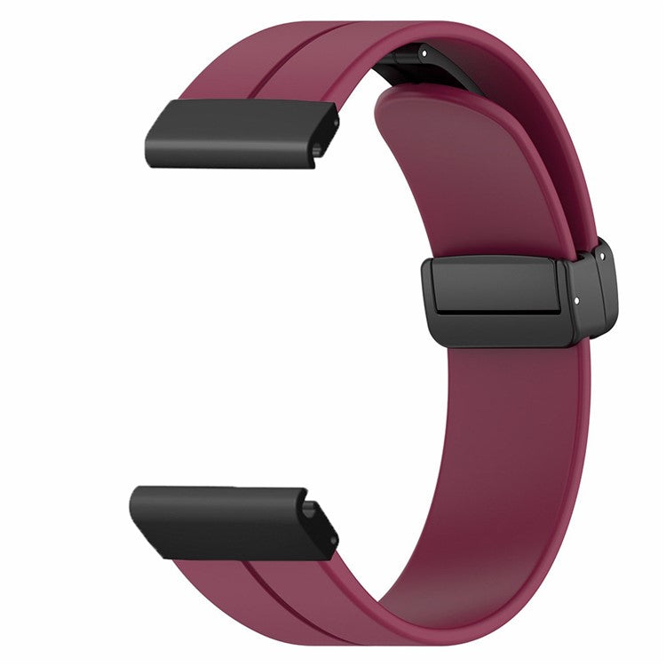 For Garmin Fenix 7X / 6X / 5X Watch Strap Magnetic Buckle Silicone Band with 26mm PC Connector - Wine Red