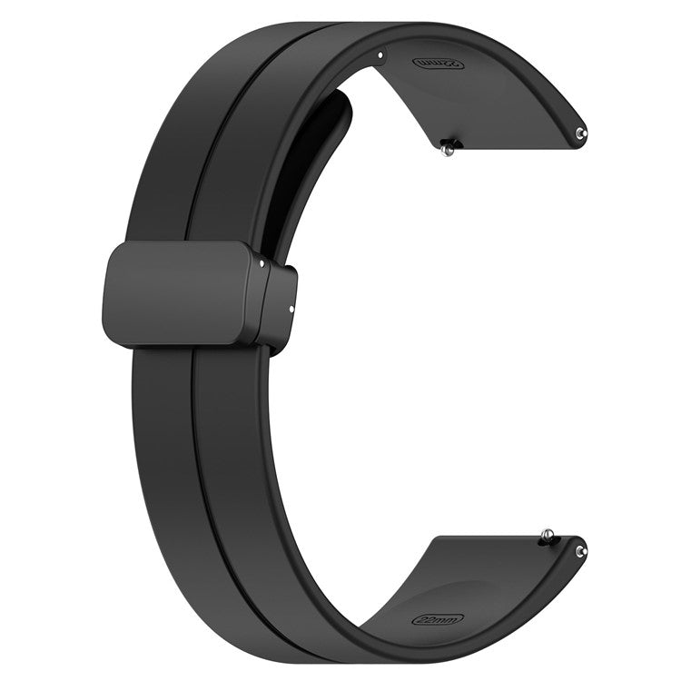 For Huami Amazfit GTR Mini / GTS 4 / 3 / 2 / Bip 3 Watch Band Magnetic Folding Buckle 20mm Silicone Strap - Black