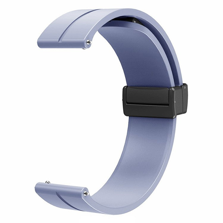 For Huami Amazfit GTR Mini / GTS 4 / 3 / 2 / Bip 3 Watch Band Magnetic Folding Buckle 20mm Silicone Strap - Lavender Grey