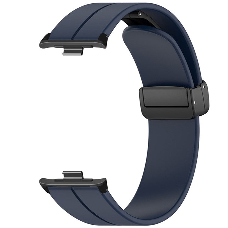 For Xiaomi Smart Band 8 Pro Silicone Watch Strap Wristband with Magnetic Folding Buckle - Midnight Blue