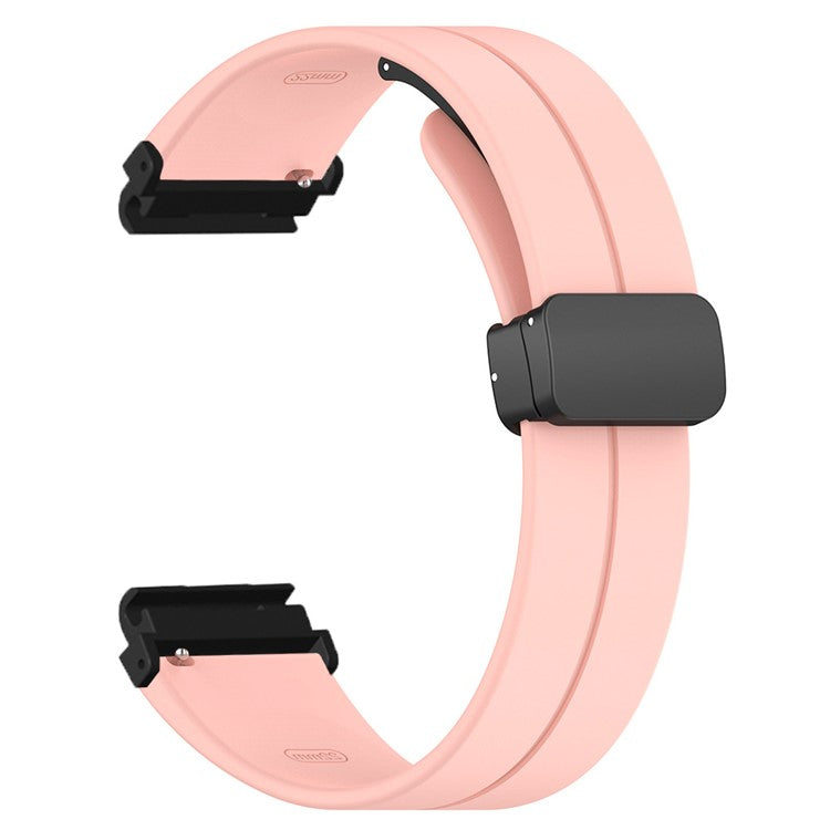 For Garmin Fenix 7 / 6 / 5 / Huami Amazfit Falcon Silicone Watch Band Magnetic Buckle Strap with 22mm PC Connector - Pink