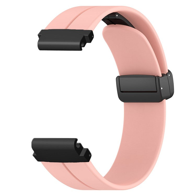 For Garmin Fenix 7 / 6 / 5 / Huami Amazfit Falcon Silicone Watch Band Magnetic Buckle Strap with 22mm PC Connector - Pink