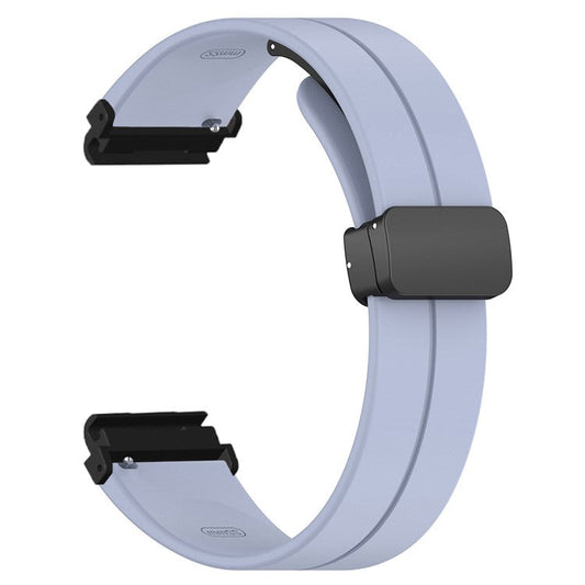 For Garmin Fenix 7 / 6 / 5 / Huami Amazfit Falcon Silicone Watch Band Magnetic Buckle Strap with 22mm PC Connector - Lavender Grey
