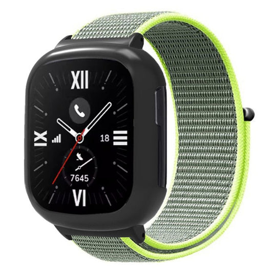 For Honor Watch 4 Strap Adjustable Nylon Sport Watch Bands with Watch Case - Bright Yellow