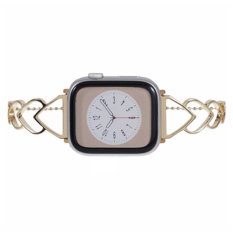 For Apple Watch 10 46mm / Ultra 2 / Ultra 49mm / 9 8 7 45mm / SE (2023) SE (2022) SE 6 5 4 44mm / 3 2 1 42mm Steel Watch Band Wrist Strap - Gold