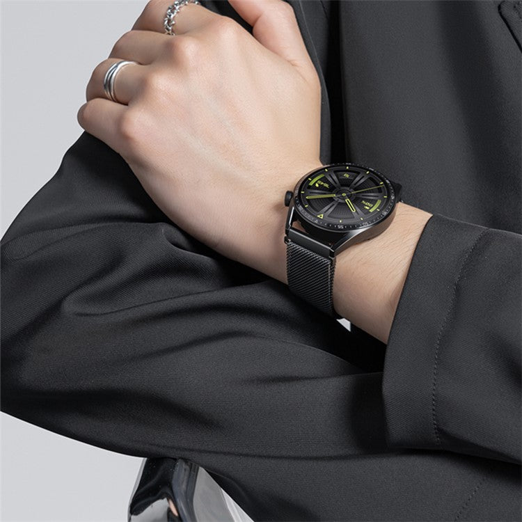 KALEBOL KLB-ML-001 For Samsung Galaxy Watch3 45mm / Huawei Watch Ultimate Milanese Watch Strap 22mm Magnetic Metal Watch Band - Space Grey