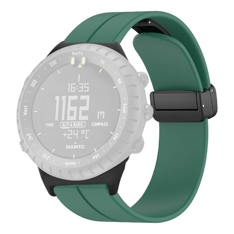 For Suunto Core Silicone Watch Bands Magnetic Buckle 22mm Strap Replacement - Army Green