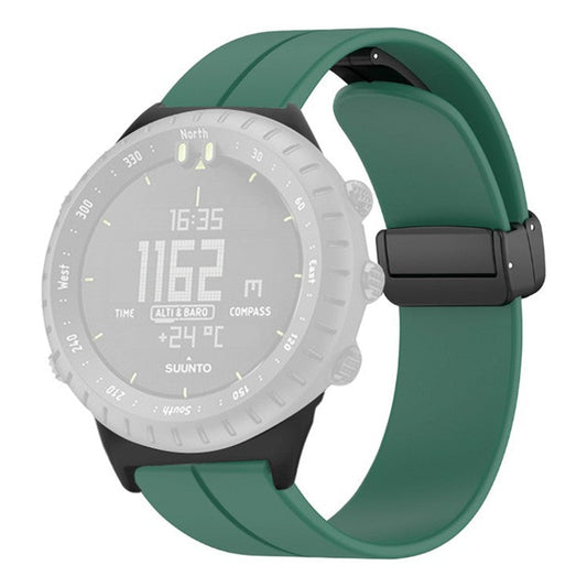 For Suunto Core Silicone Watch Bands Magnetic Buckle 22mm Strap Replacement - Army Green