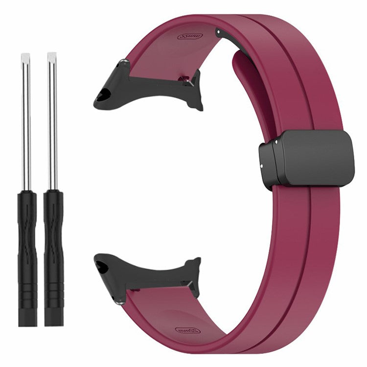 For Suunto Core Silicone Watch Bands Magnetic Buckle 22mm Strap Replacement - Wine Red