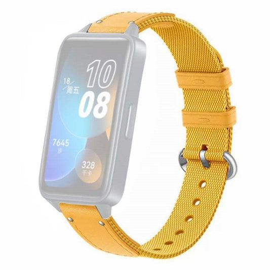 For Huawei Band 8 / Band 8 NFC / Band 9 / Band 9 NFC Replacement Watch Band Quick Release Nylon Watch Strap with Alloy Buckle - Yellow