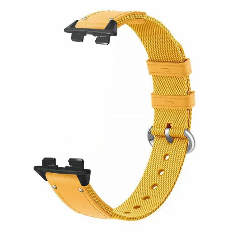 For Huawei Band 8 / Band 8 NFC / Band 9 / Band 9 NFC Replacement Watch Band Quick Release Nylon Watch Strap with Alloy Buckle - Yellow