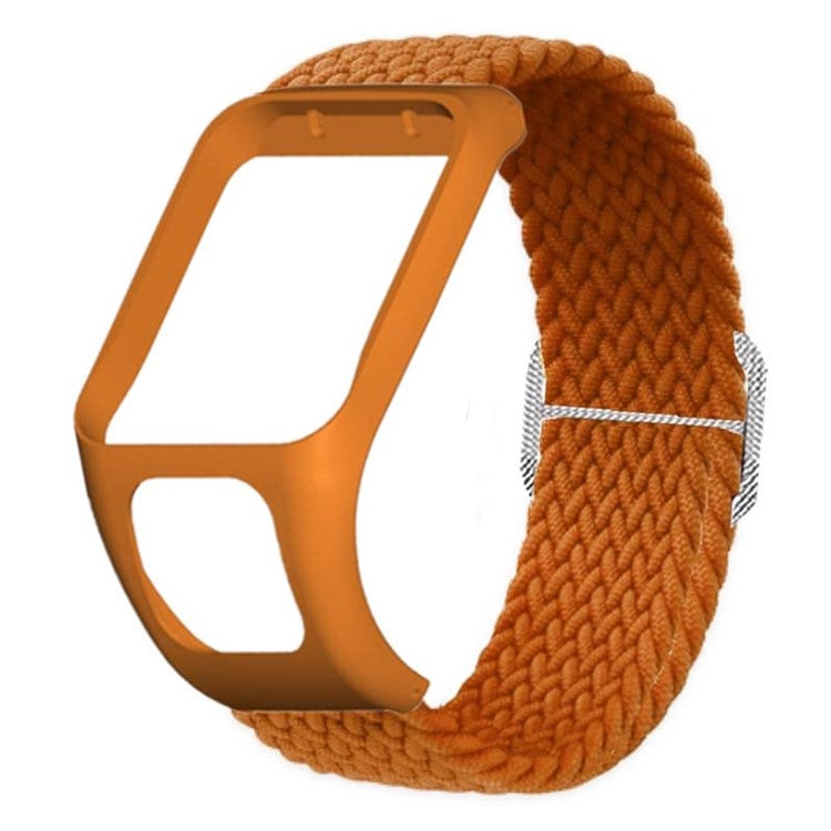 For TomTom Runner 2 / 3 / Spark / Adventurer Watch Band Braided Adjustable Nylon Loop Strap with Case - Orange