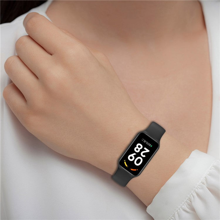 For Xiaomi Smart Band 8 Active / Redmi Band 2 Silicone Watch Band Replacement Wrist Strap with Watch Case - Orange