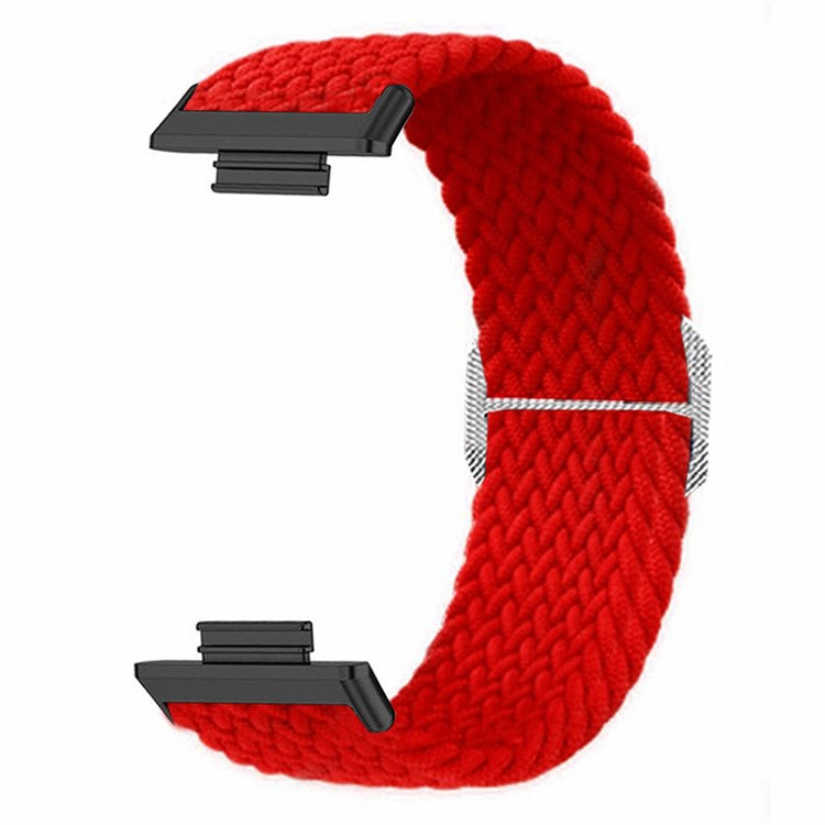 For Huawei Watch Fit 2 Adjustable Watch Strap Braided Elastic Wristband - Red