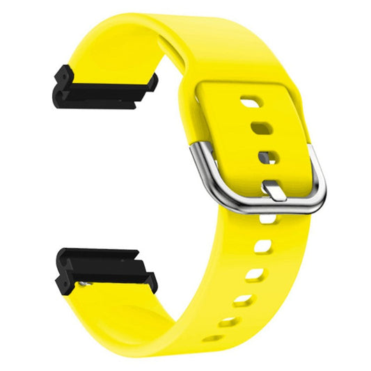 For Garmin Fenix 7S / 6S / 5S Watch Strap Silicone Breathable Replacement Bands with 20mm PC Connector - Yellow