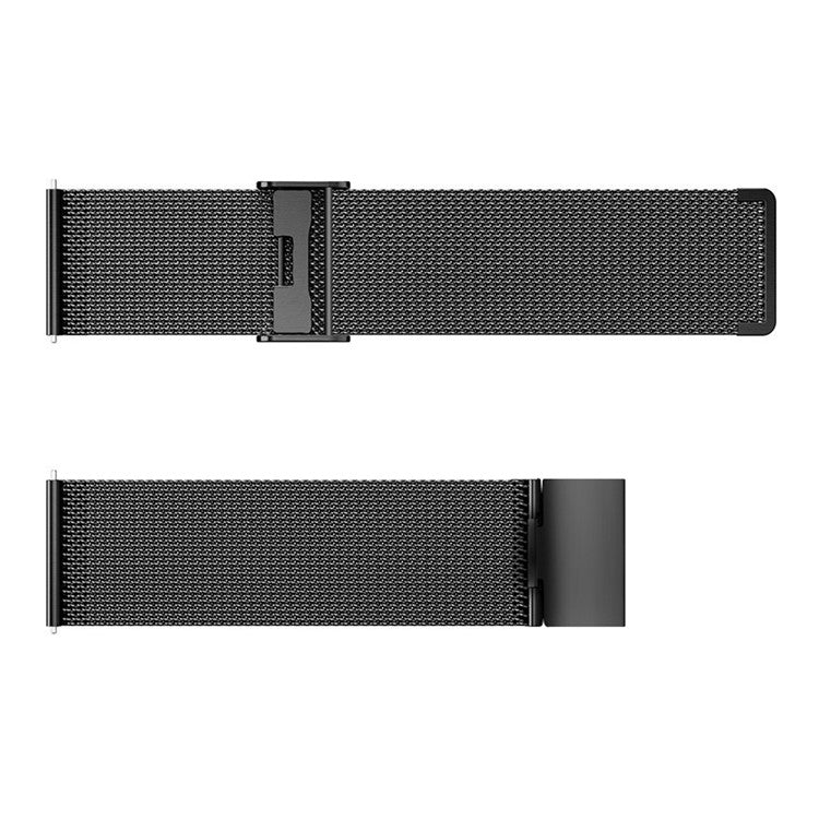 For Popglory 1.85'' P66 Smart Watch Strap Milanese 22mm Quick Release Watch Band with Buckle - Black