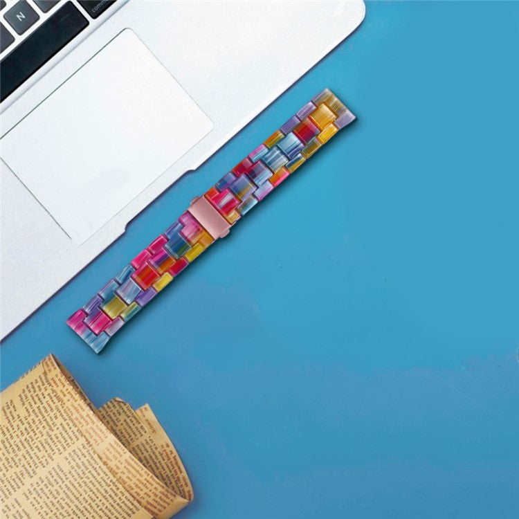 For Garmin Vivoactive 4 Replacement Watch Strap 22mm Waterproof Resin Watch Band - Rainbow