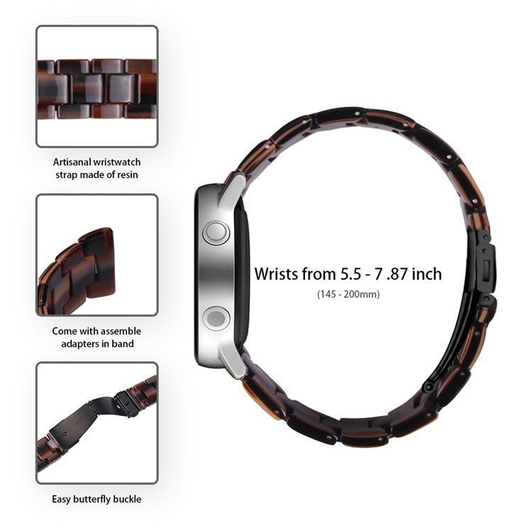 For Garmin Vivoactive 4 Resin Watch Strap 22mm Waterproof Replacement Watch Band - Chocolate