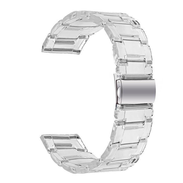 For Garmin Vivoactive 4 Resin Watch Strap 22mm Waterproof Replacement Watch Band - Transparent