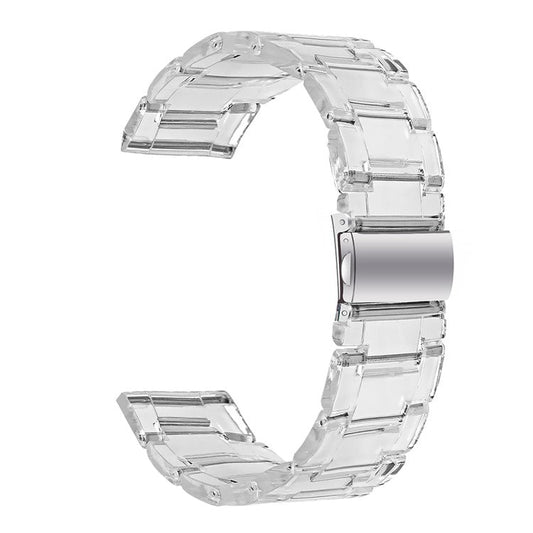 For Garmin Vivoactive 4 Resin Watch Strap 22mm Waterproof Replacement Watch Band - Transparent