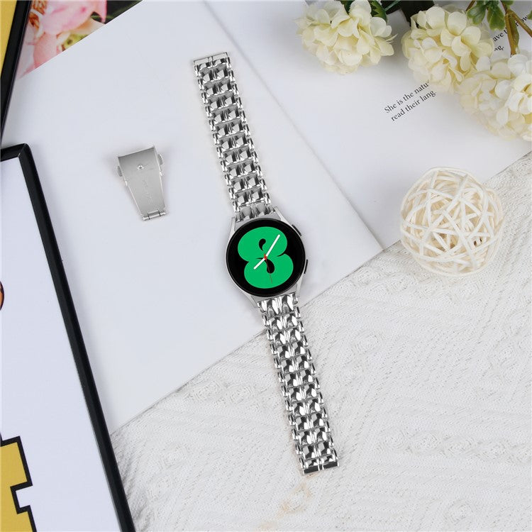 For Huami Amazfit Cheetah Pro 20mm Grid Texture Stainless Steel Strap Watch Band - Silver