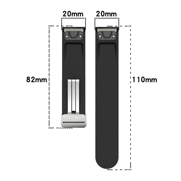 For Garmin Fenix 7S / 6S Pro / 5S Plus / Instinct 2S Camouflage Watch Bands Silver Buckle 20mm Sports Strap - Camo Green