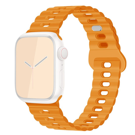 For Apple Watch Series 10 46mm / Ultra 2 Ultra 49mm /  Series 9 8 7 45mm / 6 5 4 SE (2023) SE (2022) SE 44mm / 3 2 1 42mm Silicone Watch Band - Orange