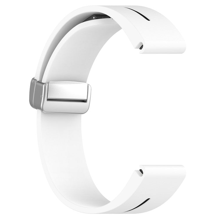 For Garmin Tactix 7 Pro / Fenix 7X / 6X / 6X Pro / 5X Plus Silver Buckle Silicone Band 26mm Watch Strap - White+Black