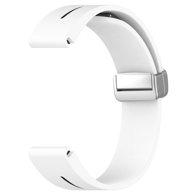 For Garmin Tactix 7 Pro / Fenix 7X / 6X / 6X Pro / 5X Plus Silver Buckle Silicone Band 26mm Watch Strap - White+Black