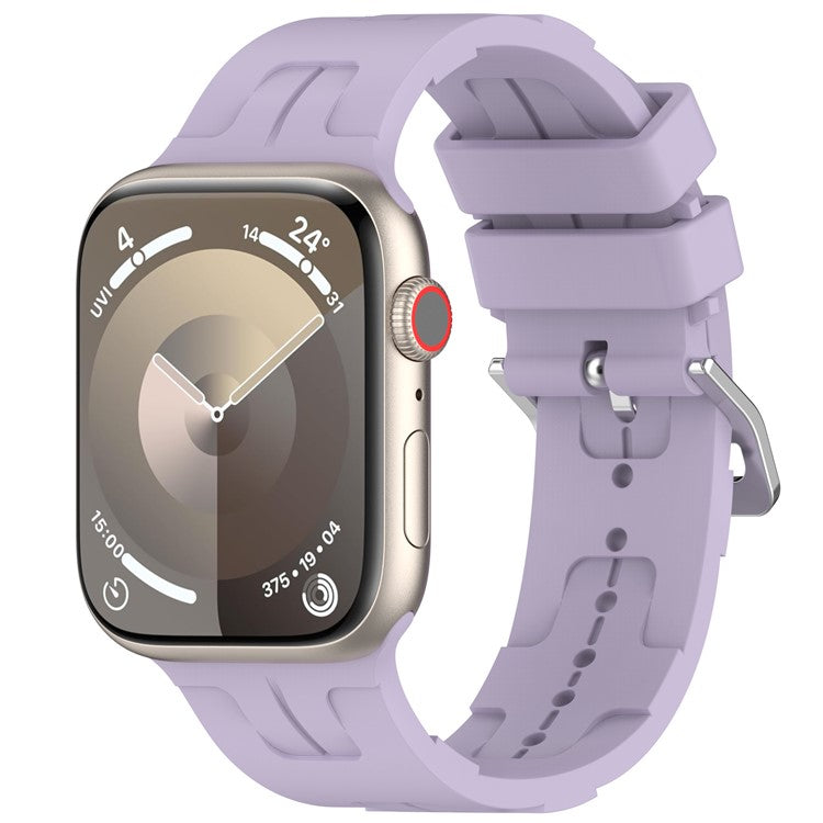 For Apple Watch Series 10 46mm / Ultra 2 Ultra 49mm /  Series 9 8 7 45mm / 6 5 4 SE (2023) SE (2022) SE 44mm / 3 2 1 42mm Silicone Watch Band - Purple