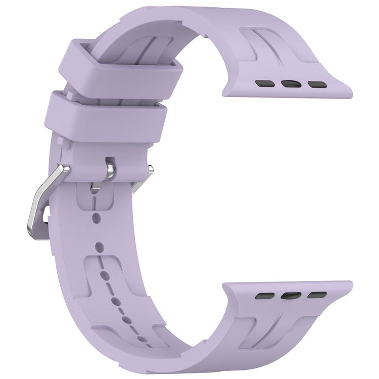 For Apple Watch Series 10 46mm / Ultra 2 Ultra 49mm /  Series 9 8 7 45mm / 6 5 4 SE (2023) SE (2022) SE 44mm / 3 2 1 42mm Silicone Watch Band - Purple