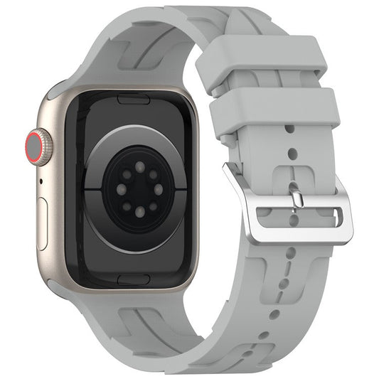 For Apple Watch Series 10 46mm / Ultra 2 Ultra 49mm /  Series 9 8 7 45mm / 6 5 4 SE (2023) SE (2022) SE 44mm / 3 2 1 42mm Silicone Watch Band - Grey