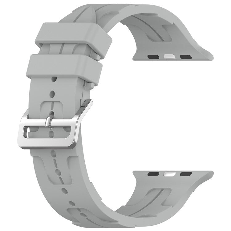 For Apple Watch Series 10 46mm / Ultra 2 Ultra 49mm /  Series 9 8 7 45mm / 6 5 4 SE (2023) SE (2022) SE 44mm / 3 2 1 42mm Silicone Watch Band - Grey