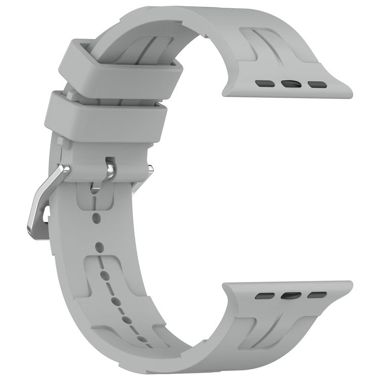 For Apple Watch Series 10 46mm / Ultra 2 Ultra 49mm /  Series 9 8 7 45mm / 6 5 4 SE (2023) SE (2022) SE 44mm / 3 2 1 42mm Silicone Watch Band - Grey