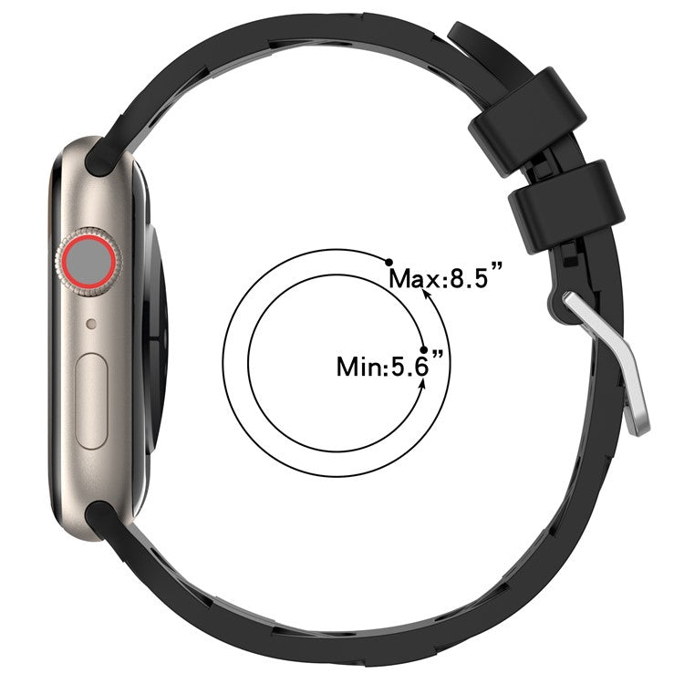 For Apple Watch Series 10 46mm / Ultra 2 Ultra 49mm /  Series 9 8 7 45mm / 6 5 4 SE (2023) SE (2022) SE 44mm / 3 2 1 42mm Silicone Watch Band - Grey