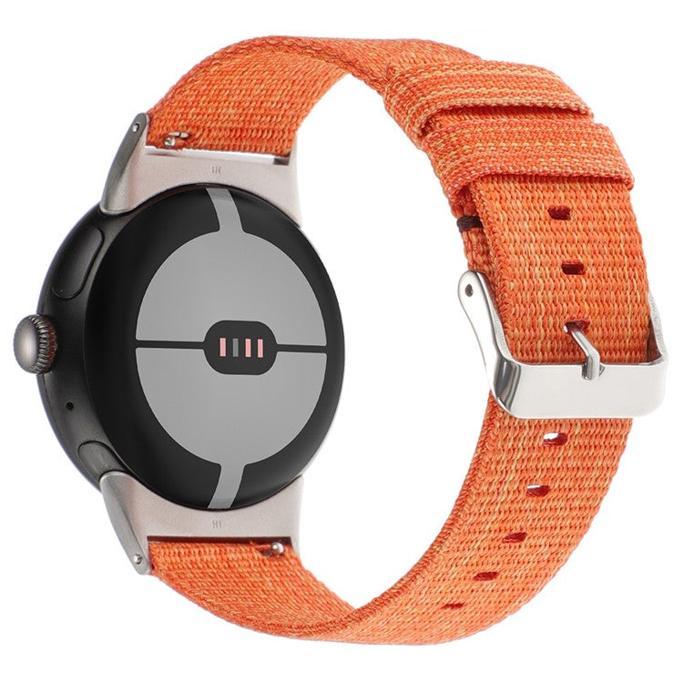 For Google Pixel Watch 3 41mm / Watch 2 / Pixel Watch Nylon Sport Strap Replacement Watch Bands - Orange
