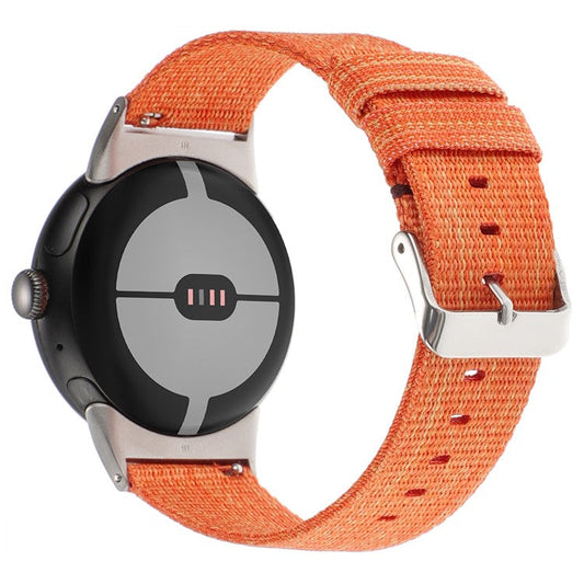 For Google Pixel Watch 3 41mm / Watch 2 / Pixel Watch Nylon Sport Strap Replacement Watch Bands - Orange