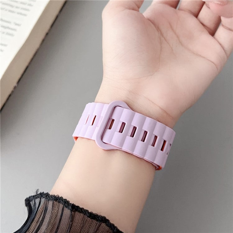 Watch Strap for Apple Watch Series 10 42mm / 9 8 7 41mm / SE (2023) SE (2022) SE 6 5 4 40mm / 3 2 1 38mm Magnetic Silicone Watch Band - Pink+Pink