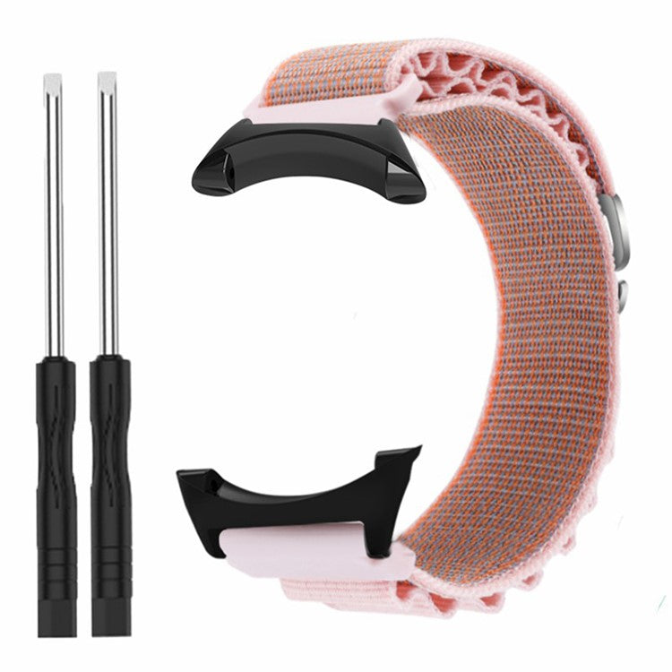 For Suunto Core Watch Band 22mm Nylon Loop Adjustable Wrist Strap with Connector - Pink
