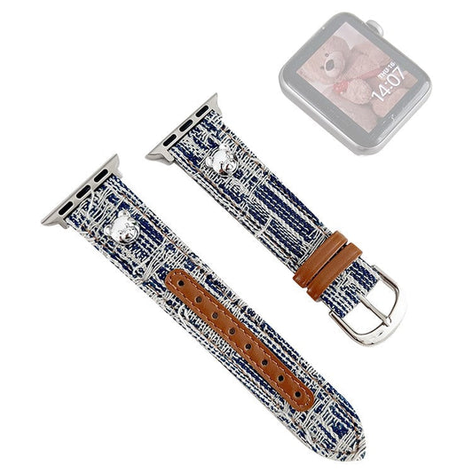 Watch Strap for Apple Watch Series 10 42mm / 9 8 7 41mm / SE (2023) SE (2022) SE 6 5 4 40mm / 3 2 1 38mm Denim Watch Band Straps - Dark Blue
