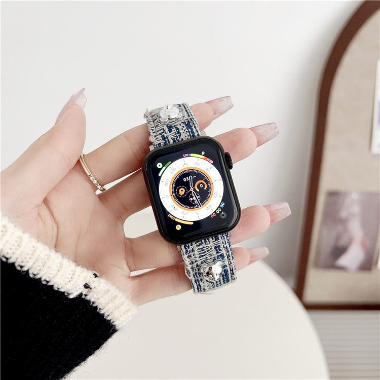 Watch Strap for Apple Watch Series 10 42mm / 9 8 7 41mm / SE (2023) SE (2022) SE 6 5 4 40mm / 3 2 1 38mm Denim Watch Band Straps - Dark Blue