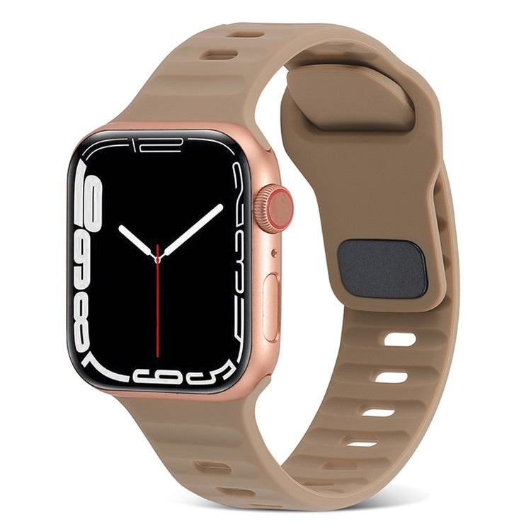 For Apple Watch Series 10 46mm / Ultra 2 / Ultra 49mm / 9 8 7 45mm / SE (2023) SE (2022) SE 6 5 4 44mm / 3 2 1 42mm Silicone Strap Replacement - Brown