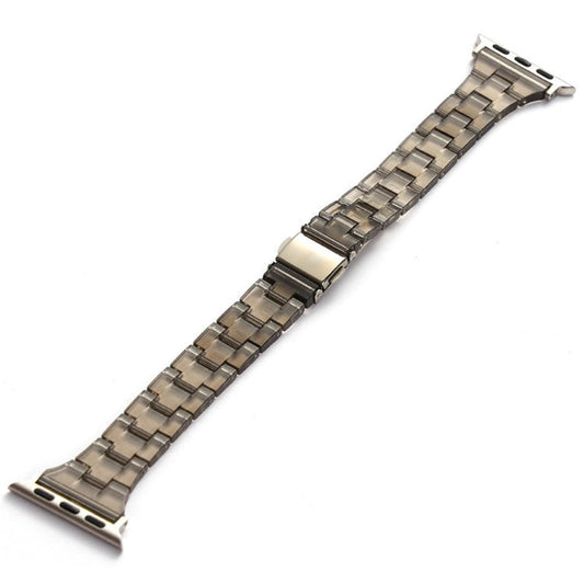 Resin Band for Apple Watch Series 10 46mm / Ultra 2 Ultra 49mm /  Series 9 8 7 45mm / 6 5 4 SE (2023) SE (2022) SE 44mm / 3 2 1 42mm Jelly Watch Strap - Transparent Black