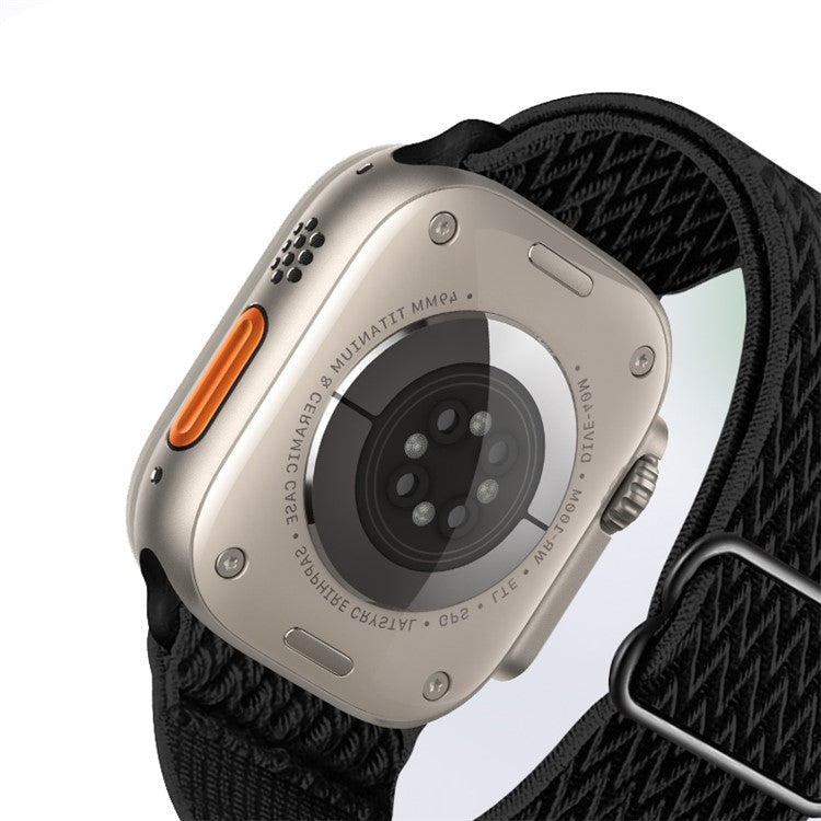 Watch Strap for Apple Watch Series 10 42mm / 9 8 7 41mm / SE (2023) SE (2022) SE 6 5 4 40mm / 3 2 1 38mm Wave Design Nylon Wrist Band - Dark Grey