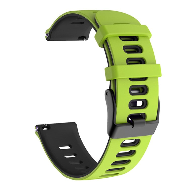 For Samsung Galaxy Watch3 45mm / Garmin Venu 3 Watch Strap 22mm Dual Color Silicone Watchband - Lime+Black