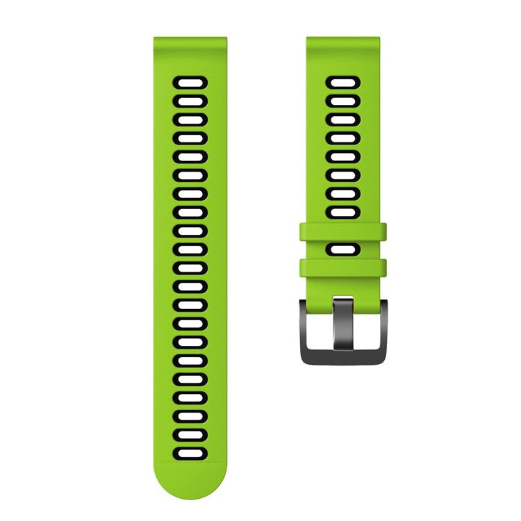 For Samsung Galaxy Watch3 45mm / Garmin Venu 3 Watch Strap 22mm Dual Color Silicone Watchband - Lime+Black