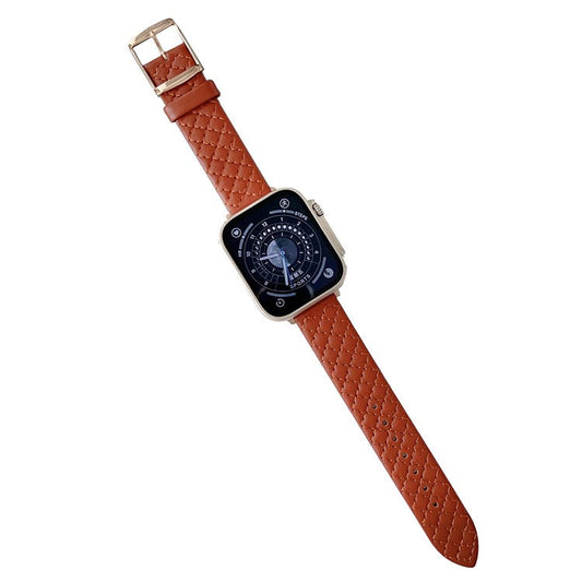 For Apple Watch Series 10 46mm / Ultra 2 Ultra 49mm /  Series 9 8 7 45mm / 6 5 4 SE (2023) SE (2022) SE 44mm / 3 2 1 42mm Leather Watch Band Wrist Strap - Red