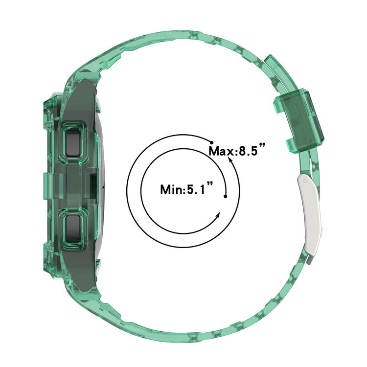 For Samsung Galaxy Watch4 Classic 46mm Silicone Watch Band Ajustable Strap with Integrated Watch Case - Light Pink