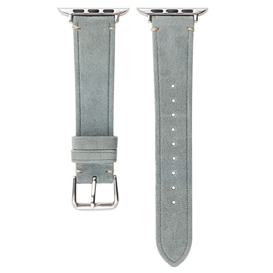 Watch Strap for Apple Watch Series 10 42mm / 9 8 7 41mm / SE (2023) SE (2022) SE 6 5 4 40mm / 3 2 1 38mm Leather Watch Band - Grey